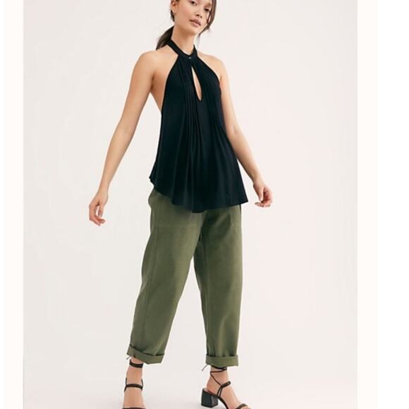 Free People Date Night Top Sleeveless Black Size M Racer Back - Picture 1 of 12